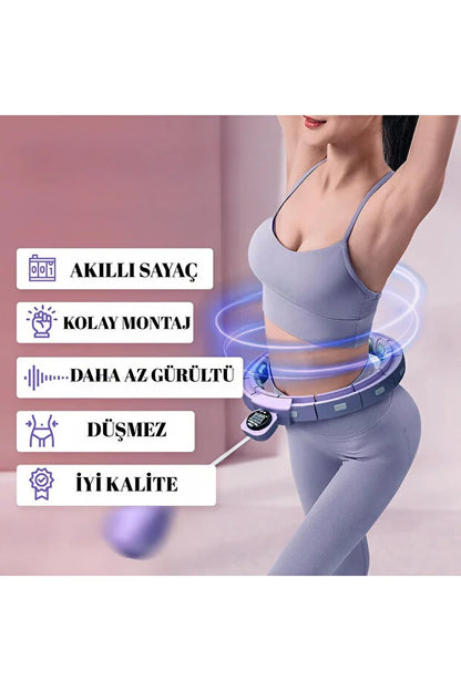 Smart Hulahoop Ayarlanabilir, Düşmeyen, Kalori Sayarlı Fitness Hula Hoop